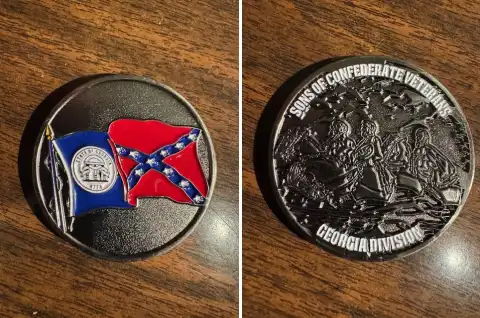 Official Georgia Division, SCV- Waving Georgia Flag Challenge Coin