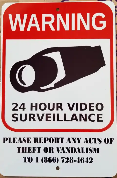 24 Hour Video Surveillance Metal Sign